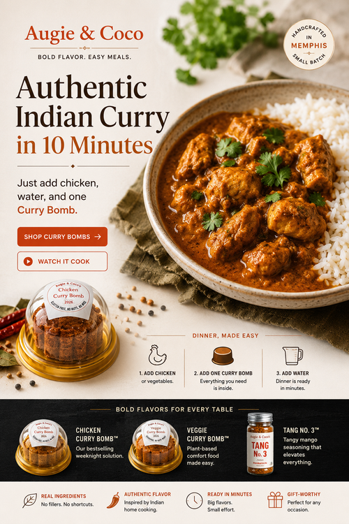 Augie & Coco Chicken Curry Bomb — Authentic Indian Curry in 10 Minutes poster